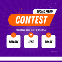 Purple & Orange Modern Giveaway Contest Instagram Post
